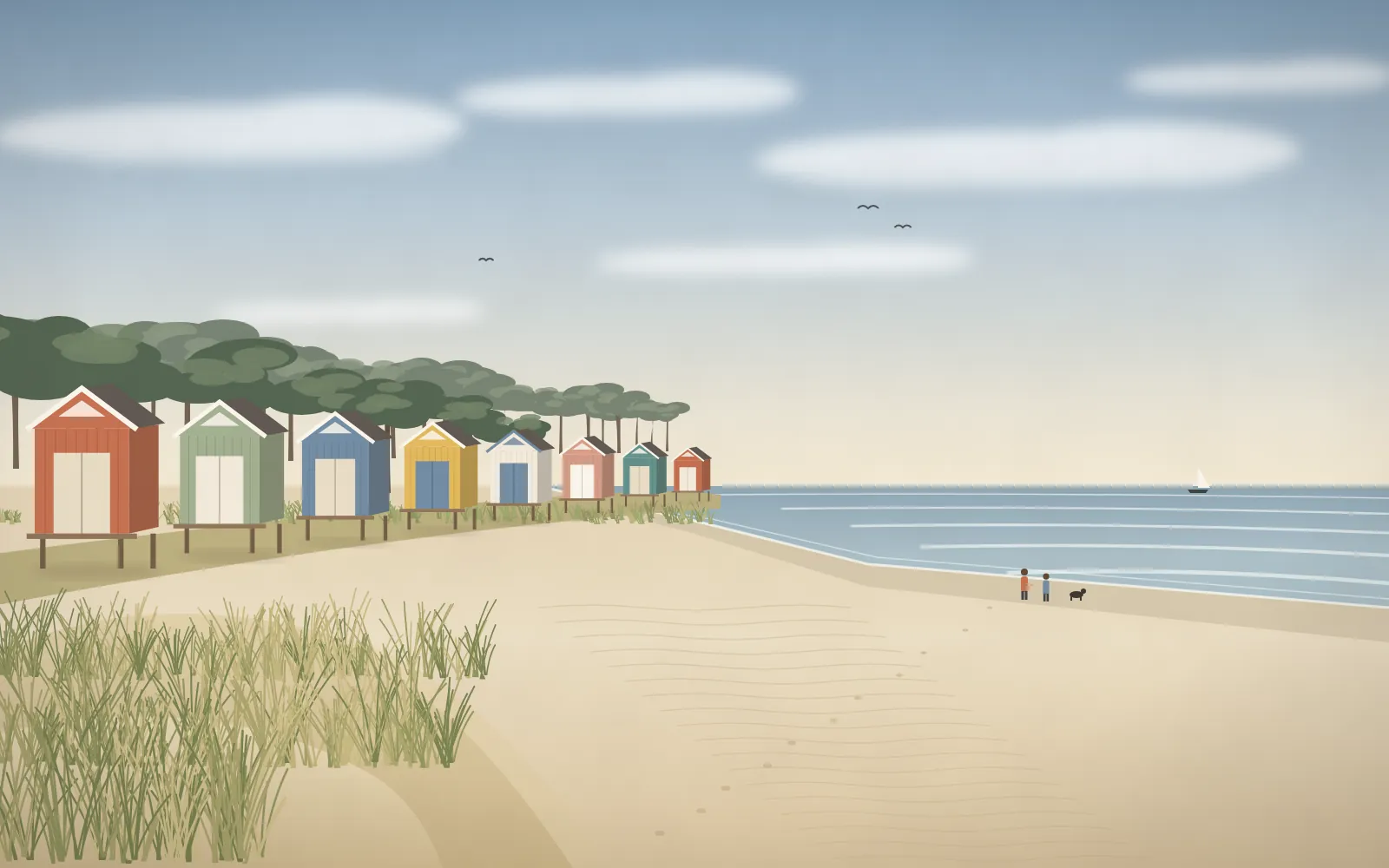 The beach, 10 minutes away